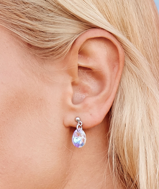 Earrings Xilion Mini Pear, Blue AB