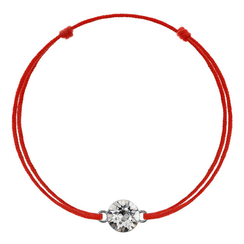 Красная каббала с кристаллом Swarovski Xirius, Crystal Clear