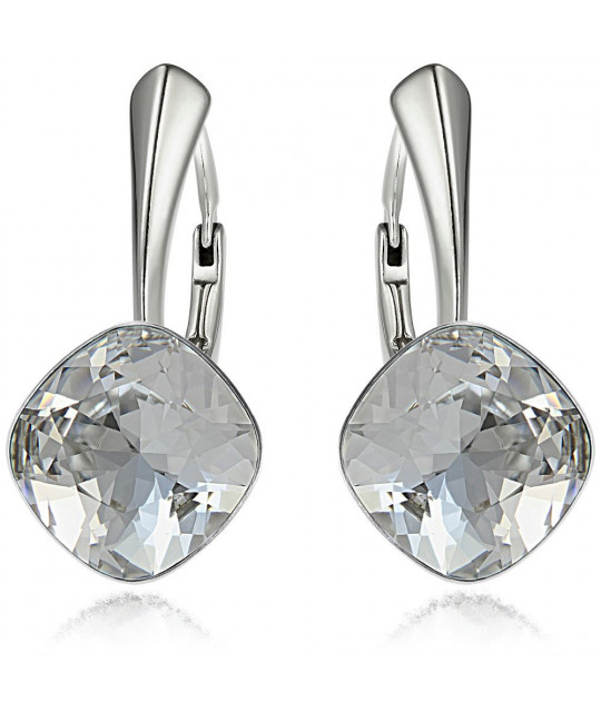 Earrings Princess Square, Crystal Clear