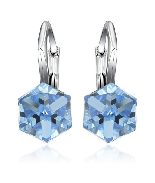 Earrings Cubic, Aquamarine