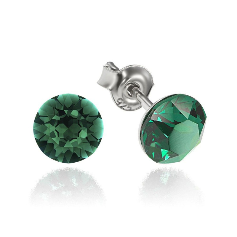 Earrings Xirius, Emerald, 6mm