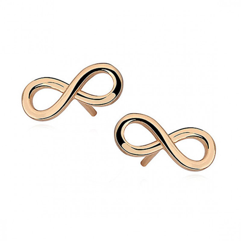 Silver earrings, Infinity gold-plated