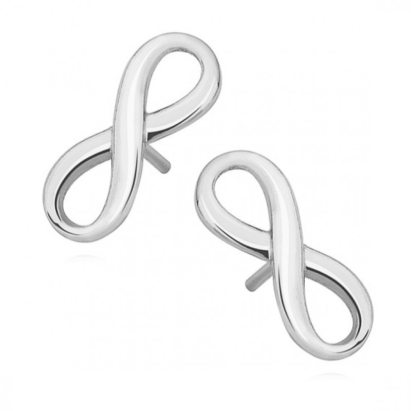 Silver earrings, Infinity