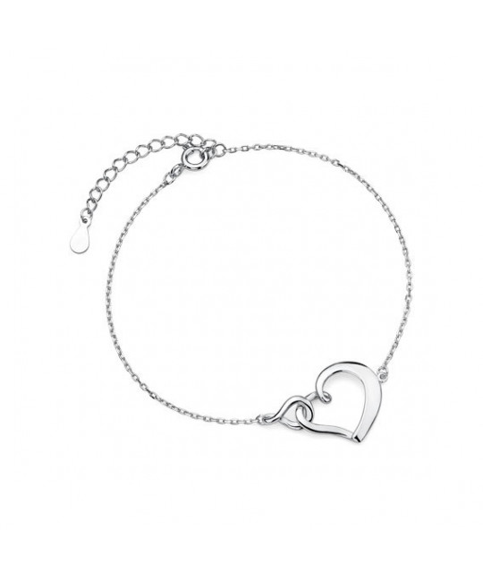 Silver bracelet heart and infinity