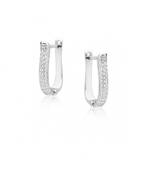 Silver elegant earrings with zirconia