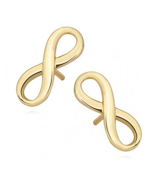Silver earrings, gold-plated Infinity