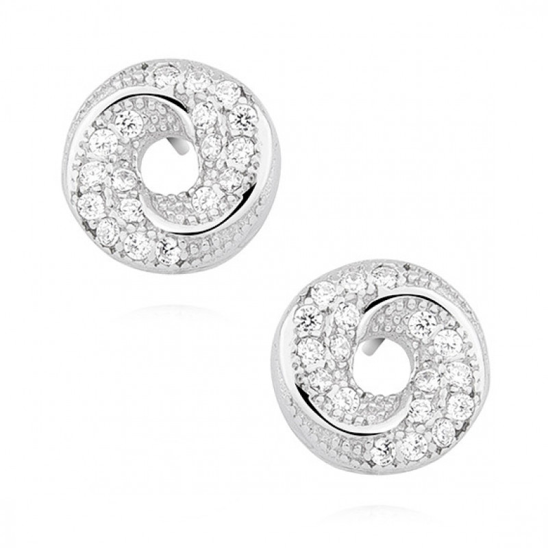 Silver elegant earrings with zirconia