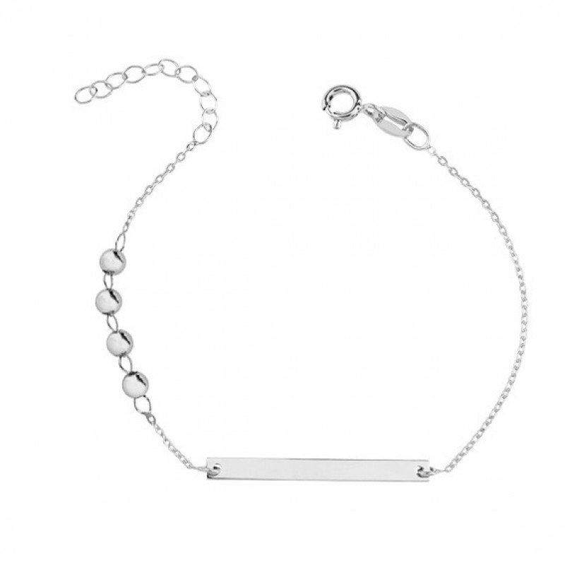 Silver bracelet with tag