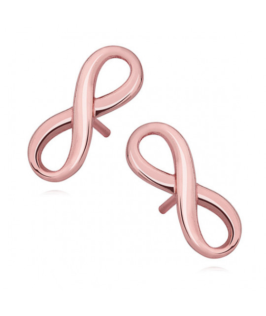Pink gold plated earrings, Infinity