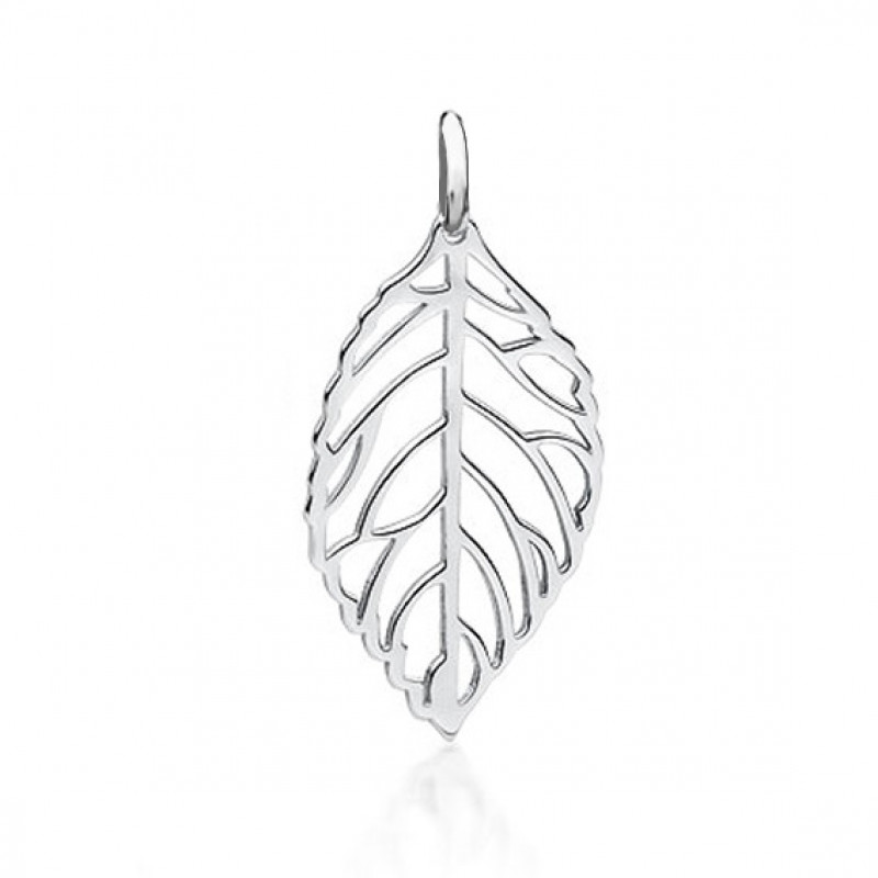 Silver leaf pendant, 32 mm