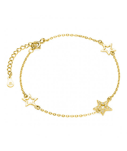 Gold plated silver bracelet, Stars