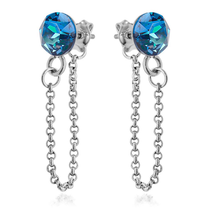 Earrings Xirius Chain, Bermuda Blue