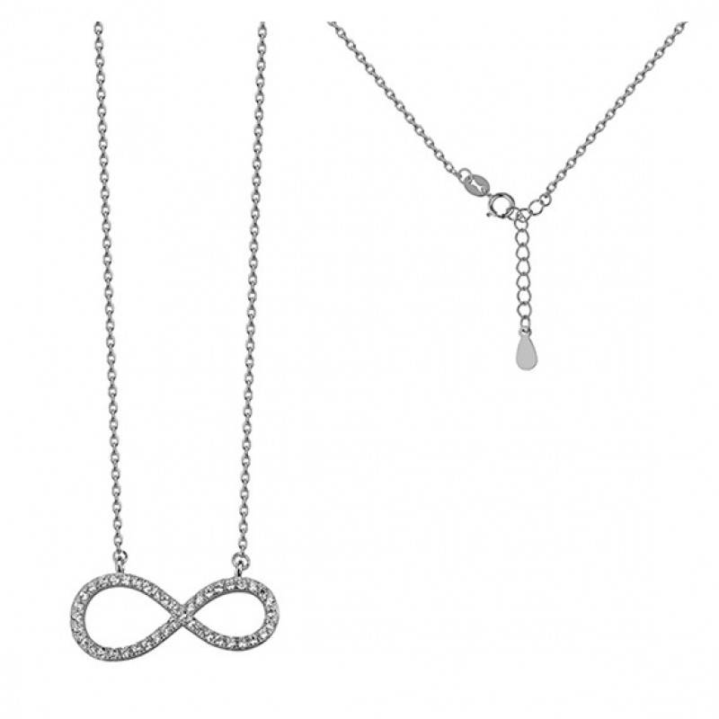 Silver necklace Infinity, 42-45 cm