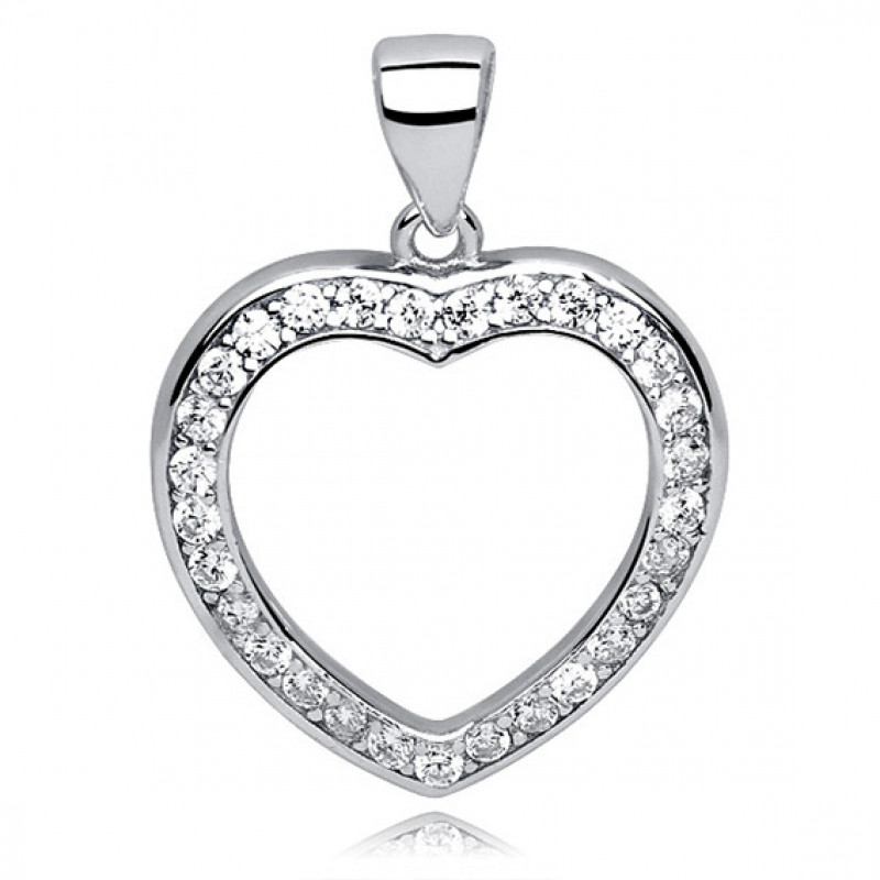 Silver pendant, Heart hollow