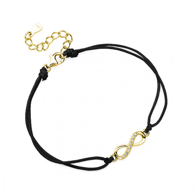 Gold-plated silver bracelet, Infinity with zirconia