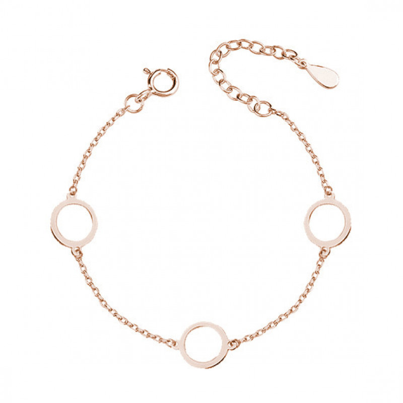 Rose gold-plated silver bracelet, Three circles