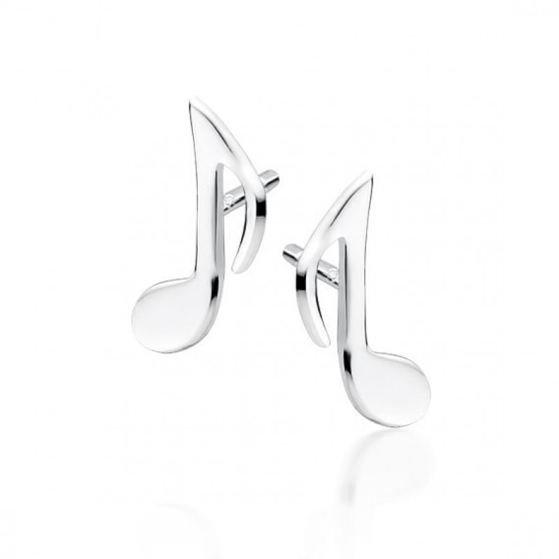 Silver musical earrings