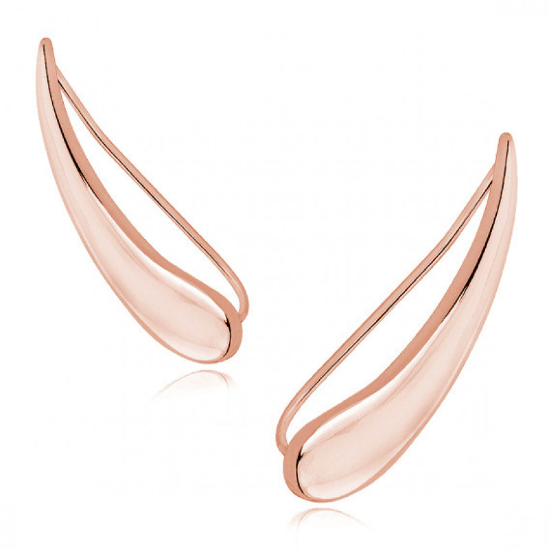 Rose gold-plated silver cuff earrings