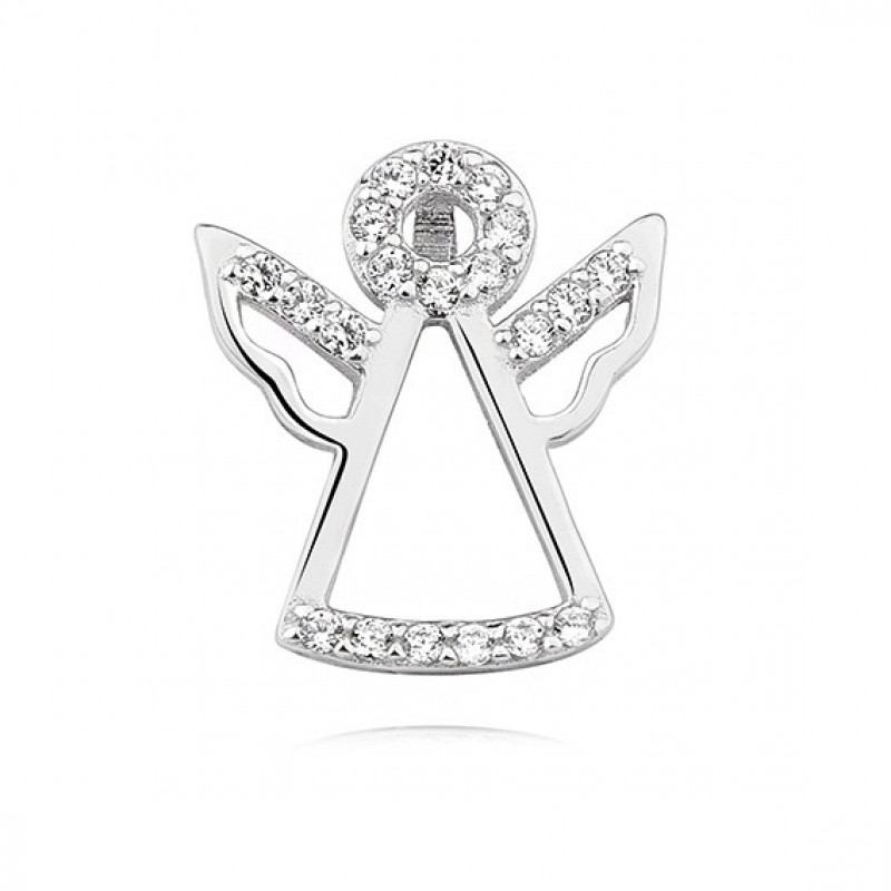 Silver pendant with zircon, Angel