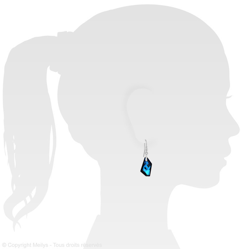 Silver Earrings De-Art, Bermuda Blue
