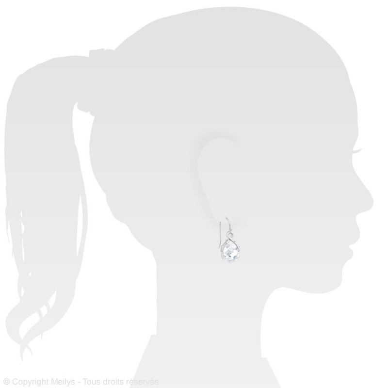 Silver Earrings Flat, White