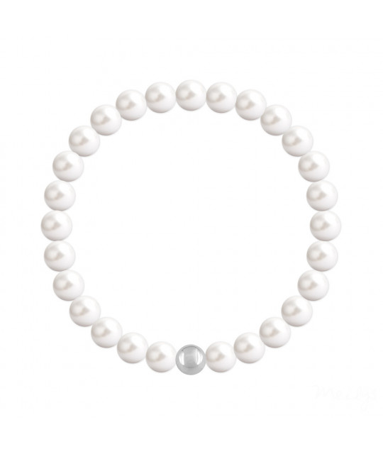 Silver Bracelet Nacreous, White