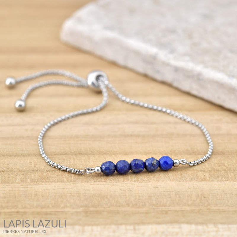 Stainless Steel Bracelet Sofia, Lapis Lazuli