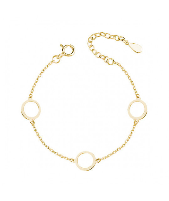 Silver gold-plated bracelet, Three circles