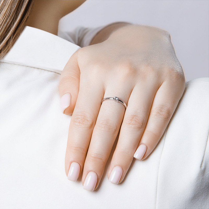 Silver ring SOKOLOV with diamond