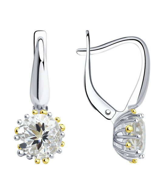 Silver earrings SOKOLOV with quartz