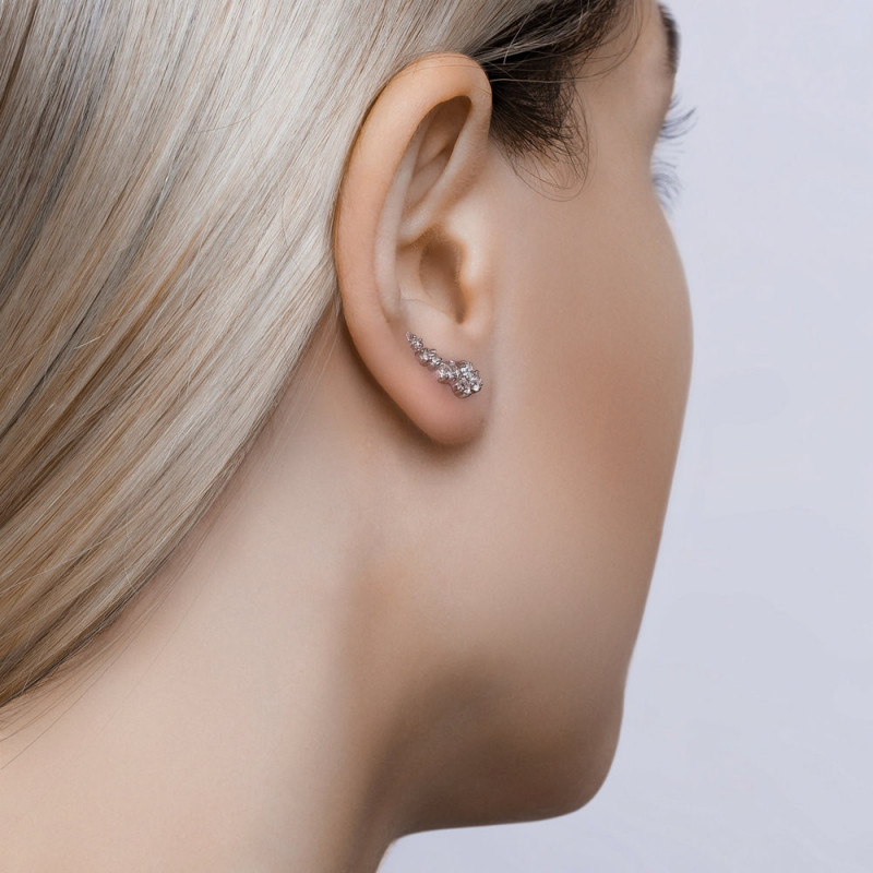 Silver earrings SOKOLOV, Climber