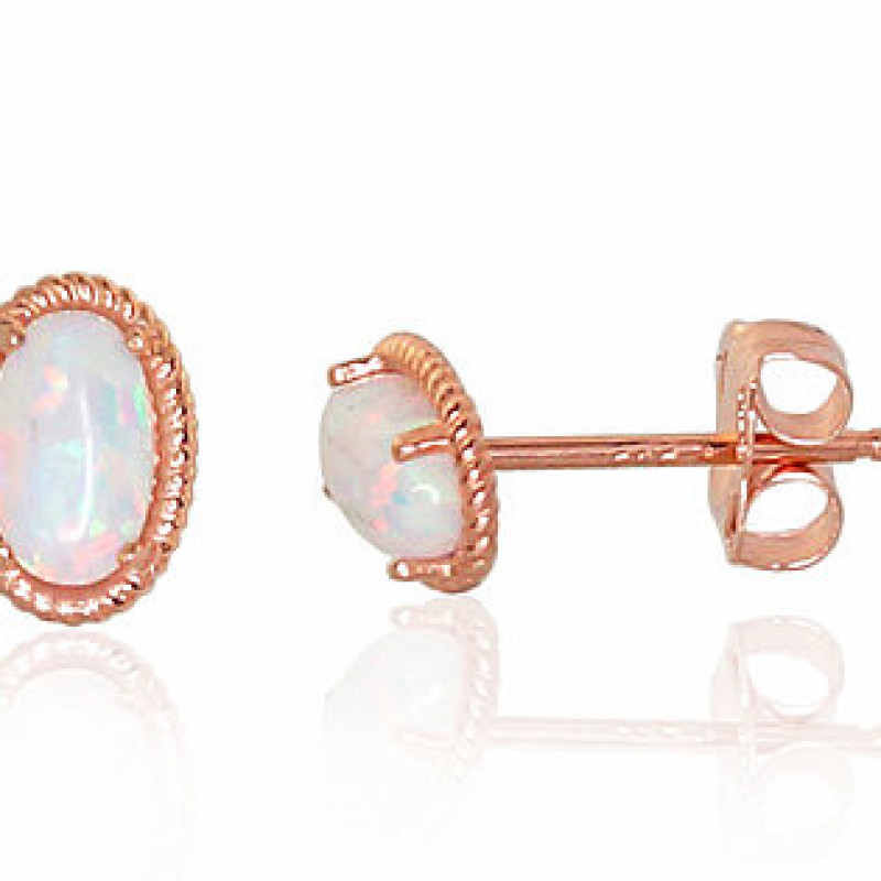Gold earrings with opalite