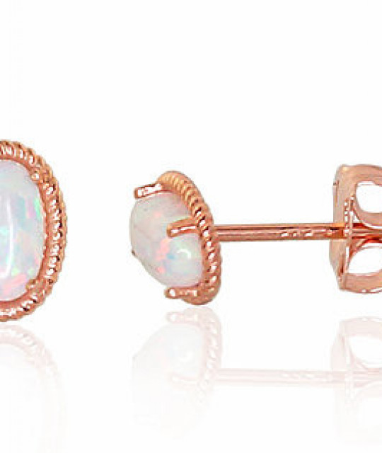 Gold earrings with opalite