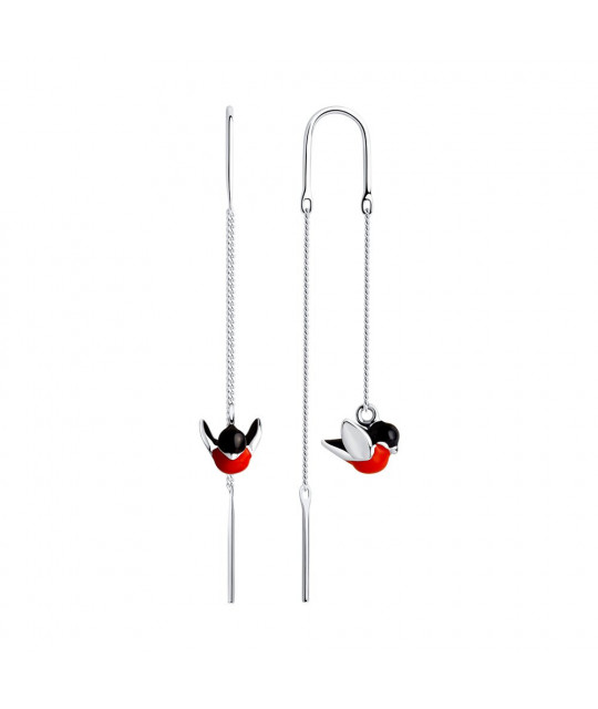 String earrings SOKOLOV, Bullfinches