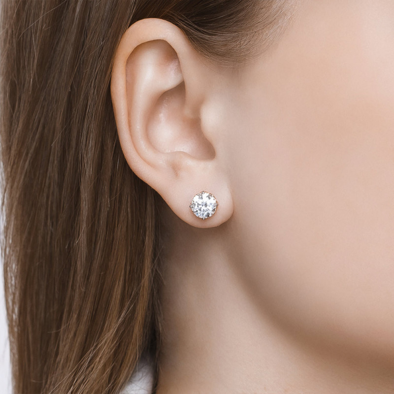 Silver earrings SOKOLOV with cubic zirkonia