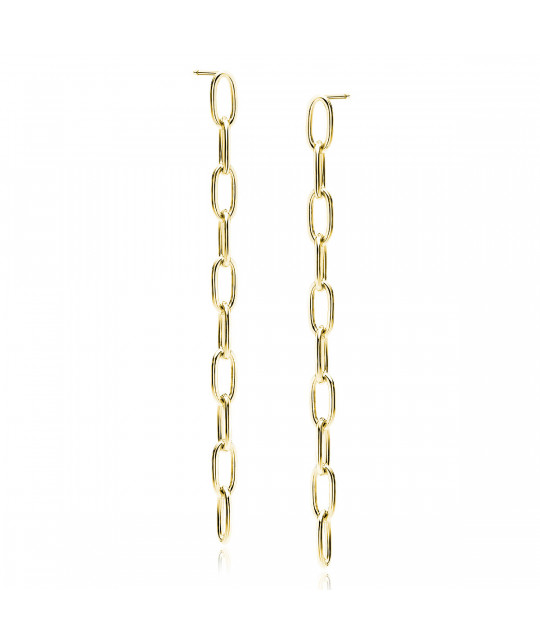 Gold-plated silver earrings SENTIELL, Chain links