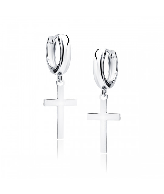 Silver earrings SENTIELL, Circle with cross