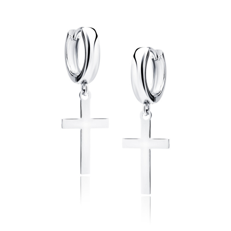 Silver earrings SENTIELL, Circle with cross