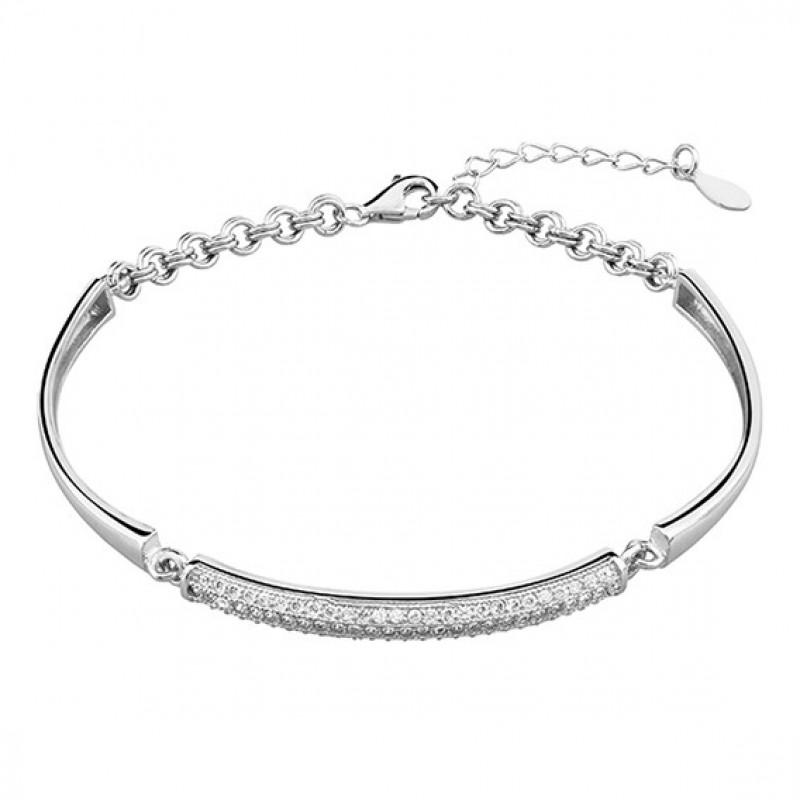 Silver SENTIELL bracelet with white zircon