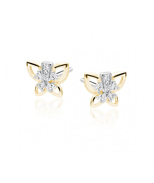 Silver earrings SENTIELL, Gold-plated butterfly