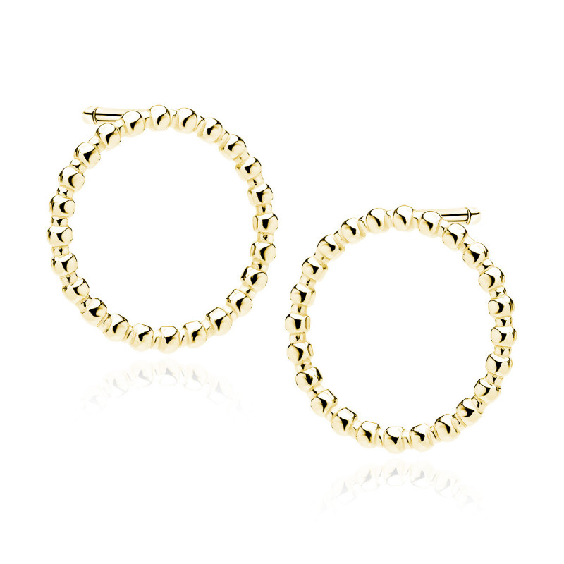 Gold-plated silver earrings SENTIELL, Circles with balls