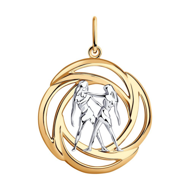 Gilded silver pendant SOKOLOV, Zodiac sign: Gemini