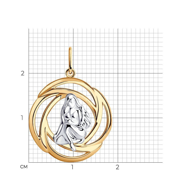 Gilded silver pendant SOKOLOV, Zodiac sign: Virgo