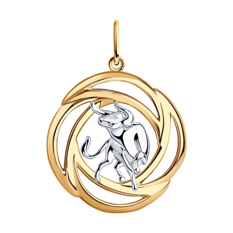 Gilded silver pendant SOKOLOV, Zodiac sign: Taurus