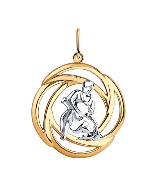 Gilded silver pendant SOKOLOV, Zodiac sign: Aquarius