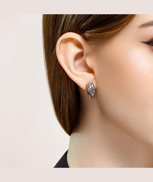 Silver earrings SOKOLOV with topaz