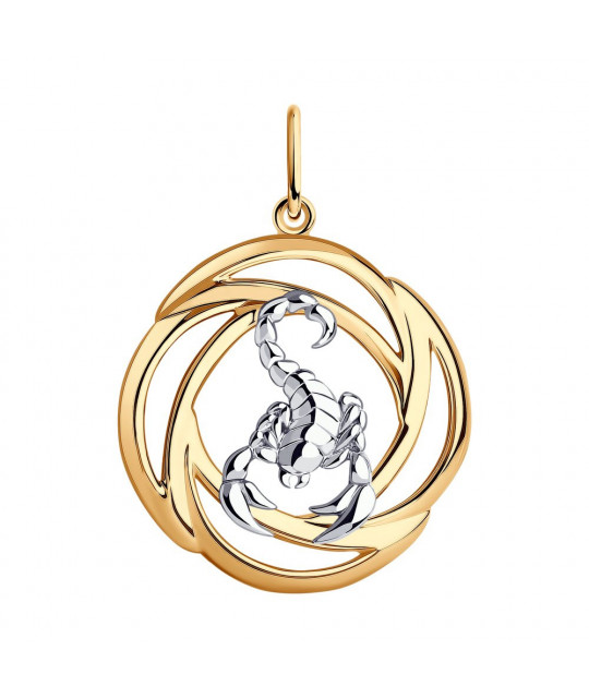 Paauksuotas sidabrinis pakabukas SOKOLOV, Zodiako ženklas: Skorpionas