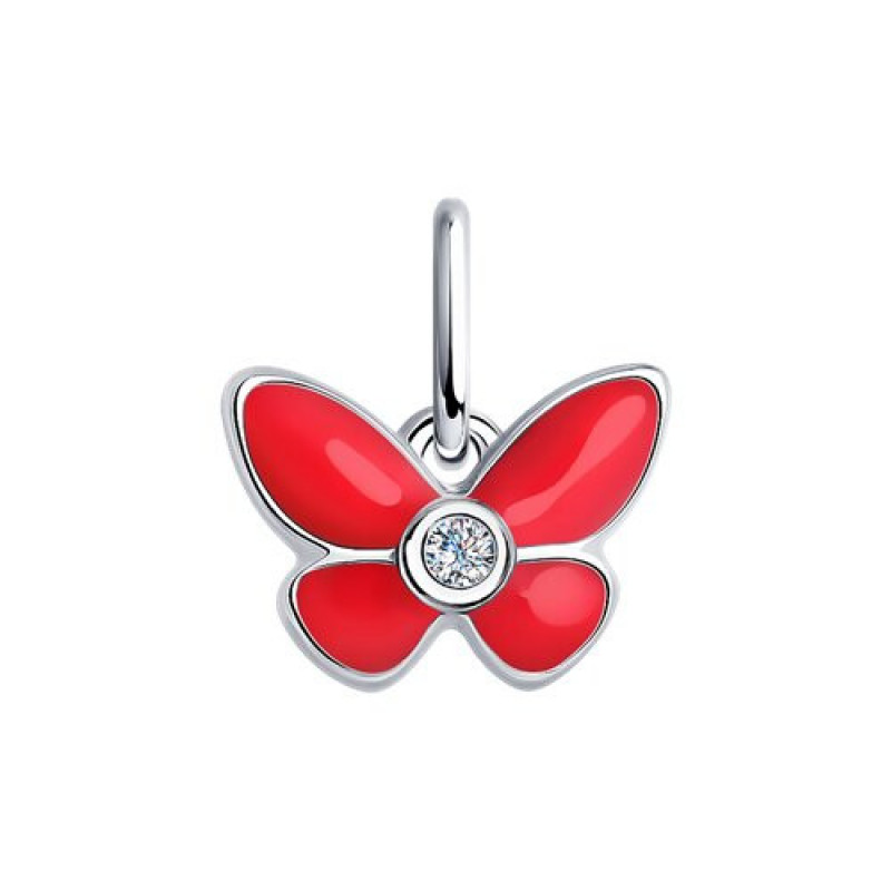 Children's silver pendant SOKOLOV, Butterfly