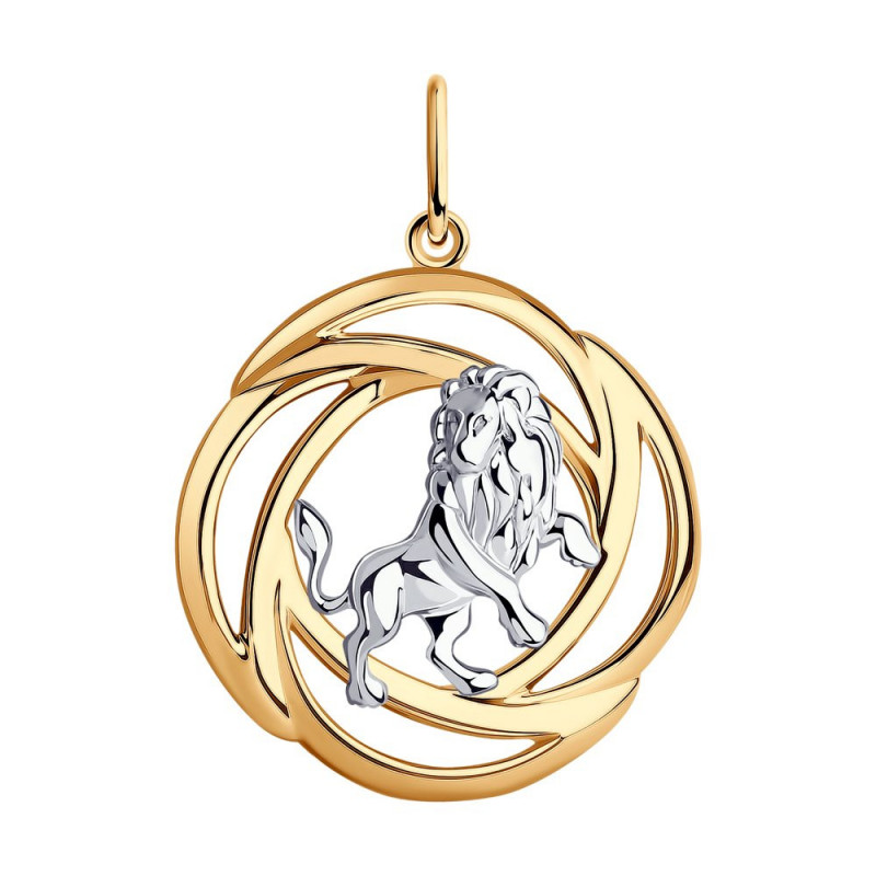 Gilded silver pendant SOKOLOV, Zodiac sign: Lion