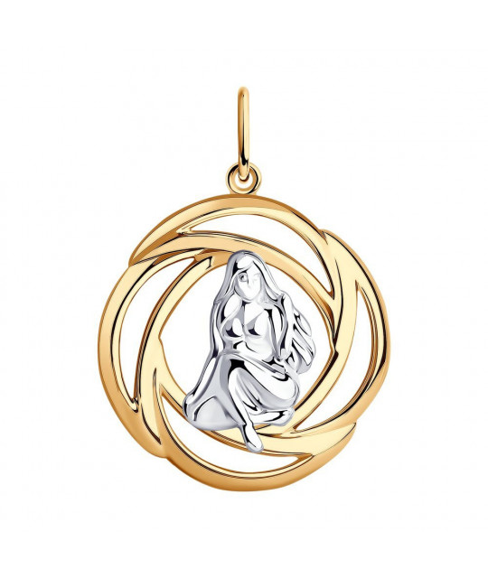 Paauksuotas sidabrinis pakabukas SOKOLOV, Zodiako ženklas: Mergelė